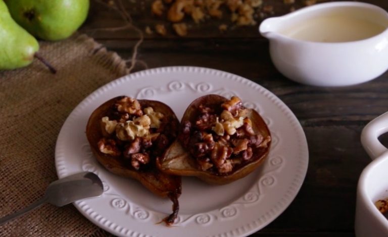 [Receta] Peras asadas con nueces y miel
