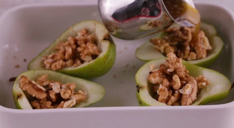 [Receta] Peras asadas con nueces y miel