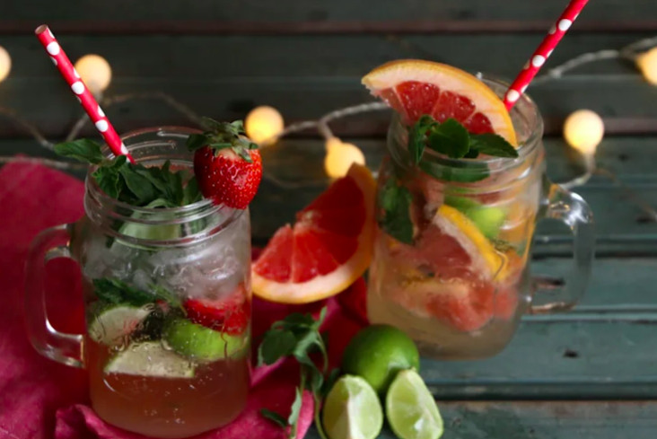Disfruta de este rico Mojito de Fresas sin alcohol